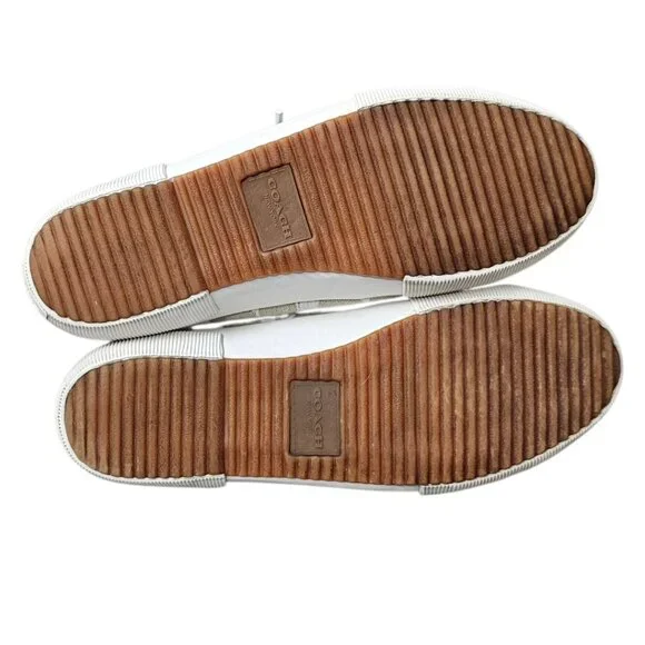 Coach Kalyn Womens Signature Canvas Sneaker Shoe COA Beige White Size 10 - Picture 11 of 14
